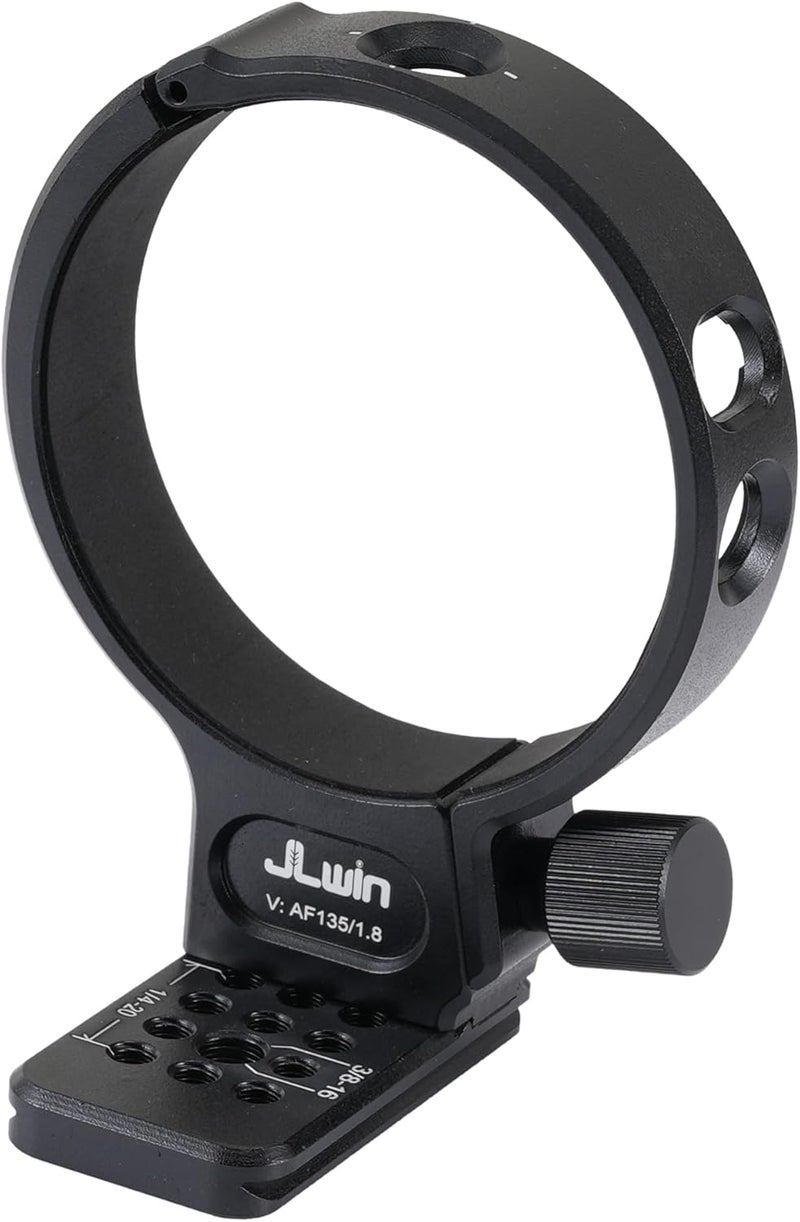 FocusFoto Metal Tripod Collar Mount Ring 85mm for Viltrox AF 135mm F1.8 LAB FE/Z-Mount Lens, Bottom with 1/4" & 3/8" Thread Screw Mount Dovetail Groove Quick-Release Plate for Acra-Swiss Tripod - Image 1